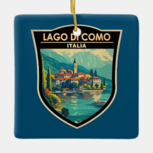 Lago di Como Italia Travel Art Badge Keramisch Ornament
