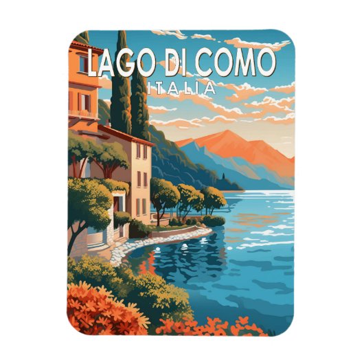 Lago di Como Italia Travel Art  Magneet (Verticaal)