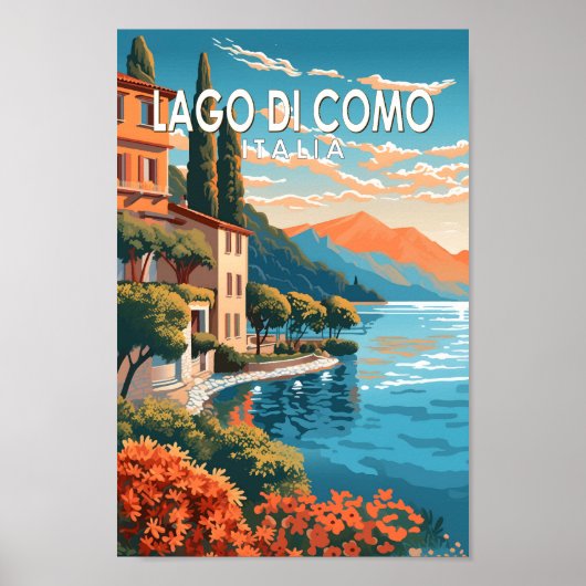 Lago di Como Italia Travel Art  Poster (Voorkant)