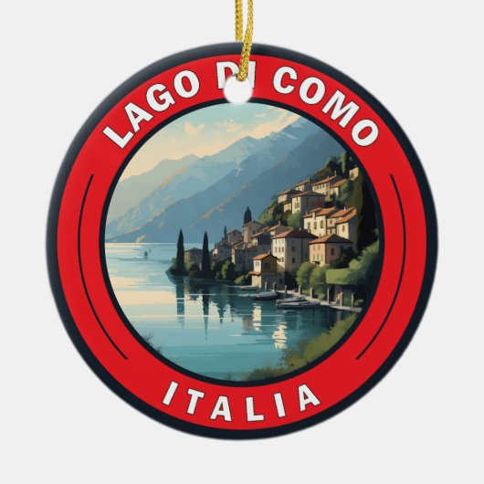 Lago di Como Italy Badge Keramisch Ornament (Voorkant)