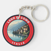 Lago di Como Italy Badge Sleutelhanger (Achterkant)