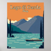 Lago di Garda Italië Minimalistisch kunstPoster Poster (Voorkant)