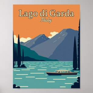 Lago di Garda Italië Minimalistisch Poster
