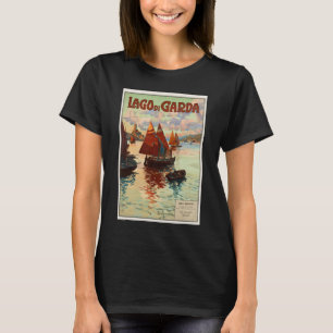 Lago di Garda, Lake Garda, Italië Oude Reis, L T-shirt