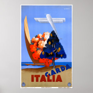 Lago di Garda Lake Garda Italie Poster vintage