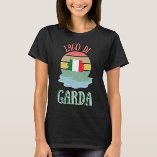 Lago di Garda Meer Retro Italië Reizen Mannen Vrou T-shirt