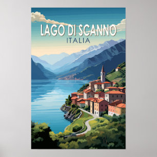 Lago di Scanno Italië Reis Kunst Vintage Poster