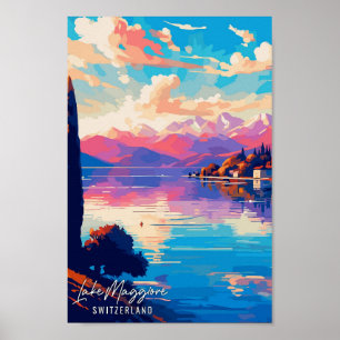 Lago Maggiore Zwitserland Kunst vintage reizen Poster