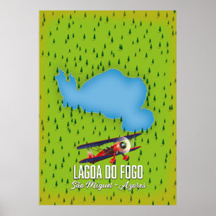 Lagoa do Fogo São Miguel Azores kaart Poster