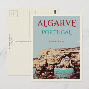 Lagoa kustillustratie Algarve Portugal Briefkaart