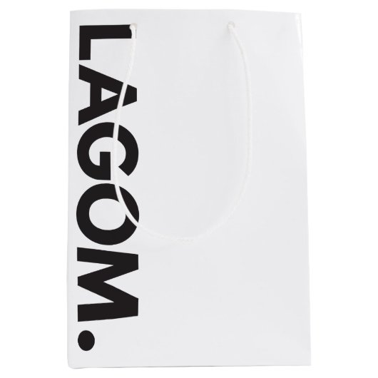 LAGOM. Zwart-Wit Medium Cadeauzakje (Voorkant)