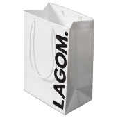 LAGOM. Zwart-Wit Medium Cadeauzakje (Achterkant Gekanteld)