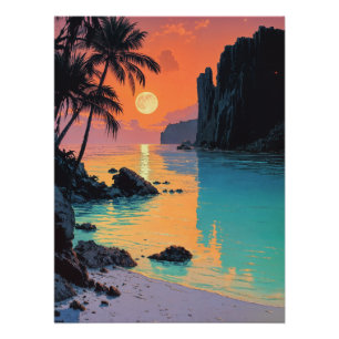 Lagoon bij zonsondergang perfect poster