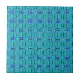 Lagoon Blue Geometric Tile Tegeltje