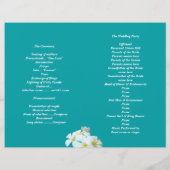 Lagoon Blue Plumeria Beach Programme de mariage (Dos)