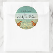 Lagoon & Endive  Tortelduifjes Bruiloft Sticker (Tas)