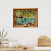 Lagoon - het Calming Faux-meer Poster (Keuken)