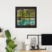 Lagoon, Uitzicht Faux-ruitenlak, zwart Poster (Thuiskantoor)