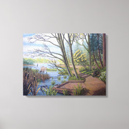 Lagoon Vancouver van het Lente Landschap Schildere Canvas Afdruk