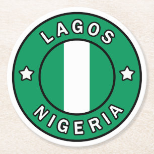 Lagos Nigeria Ronde Kartonnen Onderzetter