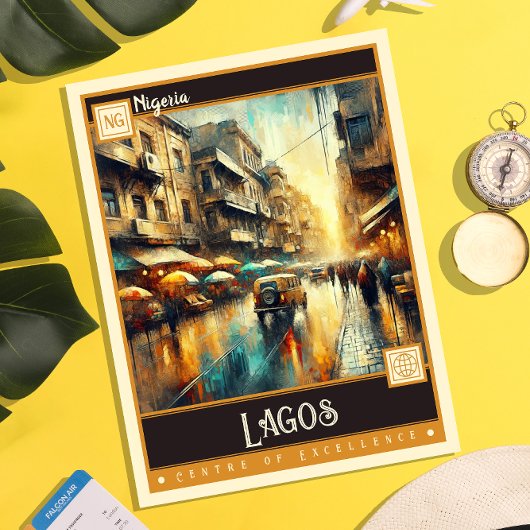 Lagos, Nigeria | schilderij Briefkaart