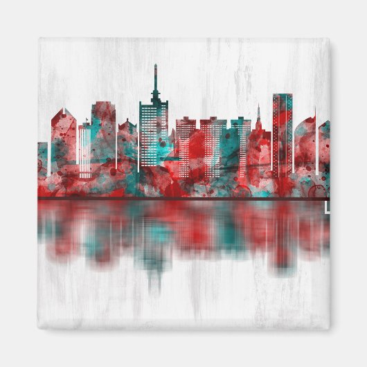 Lagos Nigeria Skyline Magneet (Voorkant)