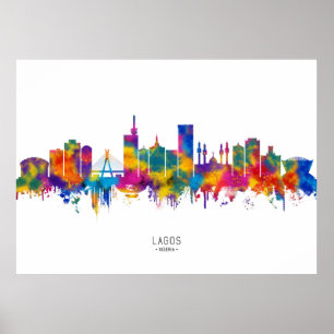 Lagos Nigeria Skyline Poster
