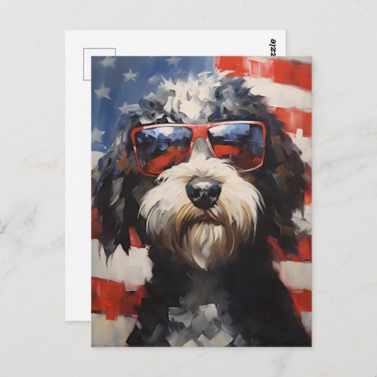 Lagotto Romagnolo 4 juli Onafhankelijkheidsdag Briefkaart (Voorkant / Achterkant)