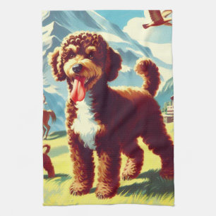 Lagotto Romagnolo Dog Painting Theedoek