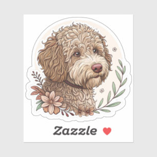 Lagotto Romagnolo Lieve Aquarel Hond met Truffel Sticker