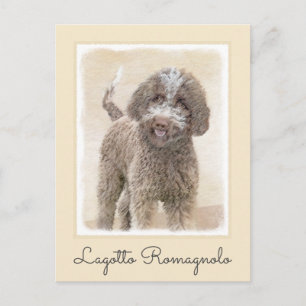 Lagotto Romagnolo Painting - Cute Original Dog Art Briefkaart