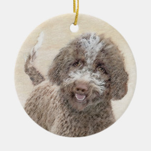 Lagotto Romagnolo Painting - Cute Original Dog Art Keramisch Ornament