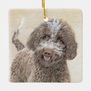 Lagotto Romagnolo Painting - Cute Original Dog Art Keramisch Ornament
