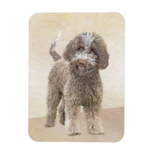Lagotto Romagnolo Painting - Cute Original Dog Art Magneet