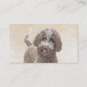 Lagotto Romagnolo Painting - Cute Original Dog Art Visitekaartje (Achterkant)
