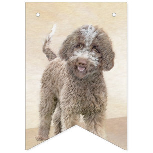 Lagotto Romagnolo Painting - Cute Original Dog Art Vlaggetjes