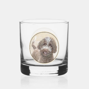 Lagotto Romagnolo Painting - Cute Original Dog Art Whisky Glas