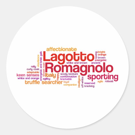 Lagotto Romagnolo Ronde Sticker (Voorkant)