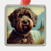 Lagotto Romagnolo schilderij Metalen Ornament (Voorkant)