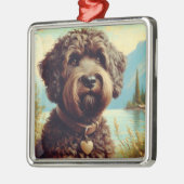 Lagotto Romagnolo schilderij Metalen Ornament (Links)