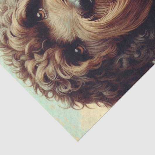 Lagotto Romagnolo schilderij Tissuepapier (Detail)