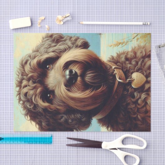 Lagotto Romagnolo schilderij Tissuepapier (Craft)