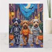 Lagotto Romagnolo Trick-or-Treating Halloween Kaart (Voorkant)
