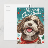 Lagotto Romagnolo Vrolijk kerstfeest Briefkaart (Voorkant / Achterkant)