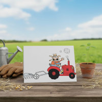 L'Agriculteur Sur Une Cartes De Voeux Tracteur