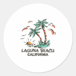 Laguna Beach-California-Colorful Sunset Ronde Sticker