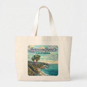 Laguna Beach California Oranje County Vintage Grote Tote Bag