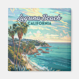 Laguna Beach California Oranje County Vintage Magneet