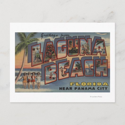 Laguna Beach, Florida - Grote letterscènes Briefkaart (Voorkant)