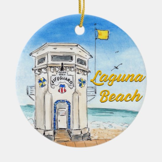 Laguna Beach Lifeguard Tower Ornament (Voorkant)